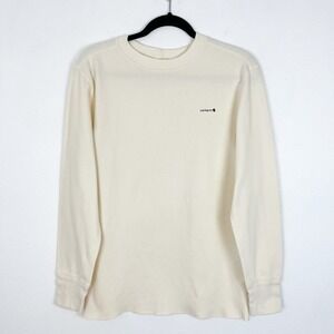 Carhartt Shirt Mens Medium Cream Thermal Long Sleeve